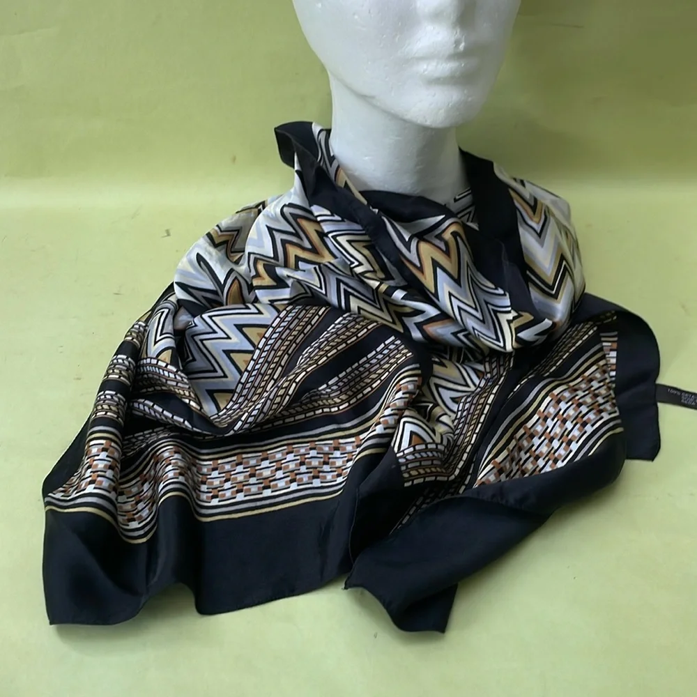 Vintage multicolored silk scarf